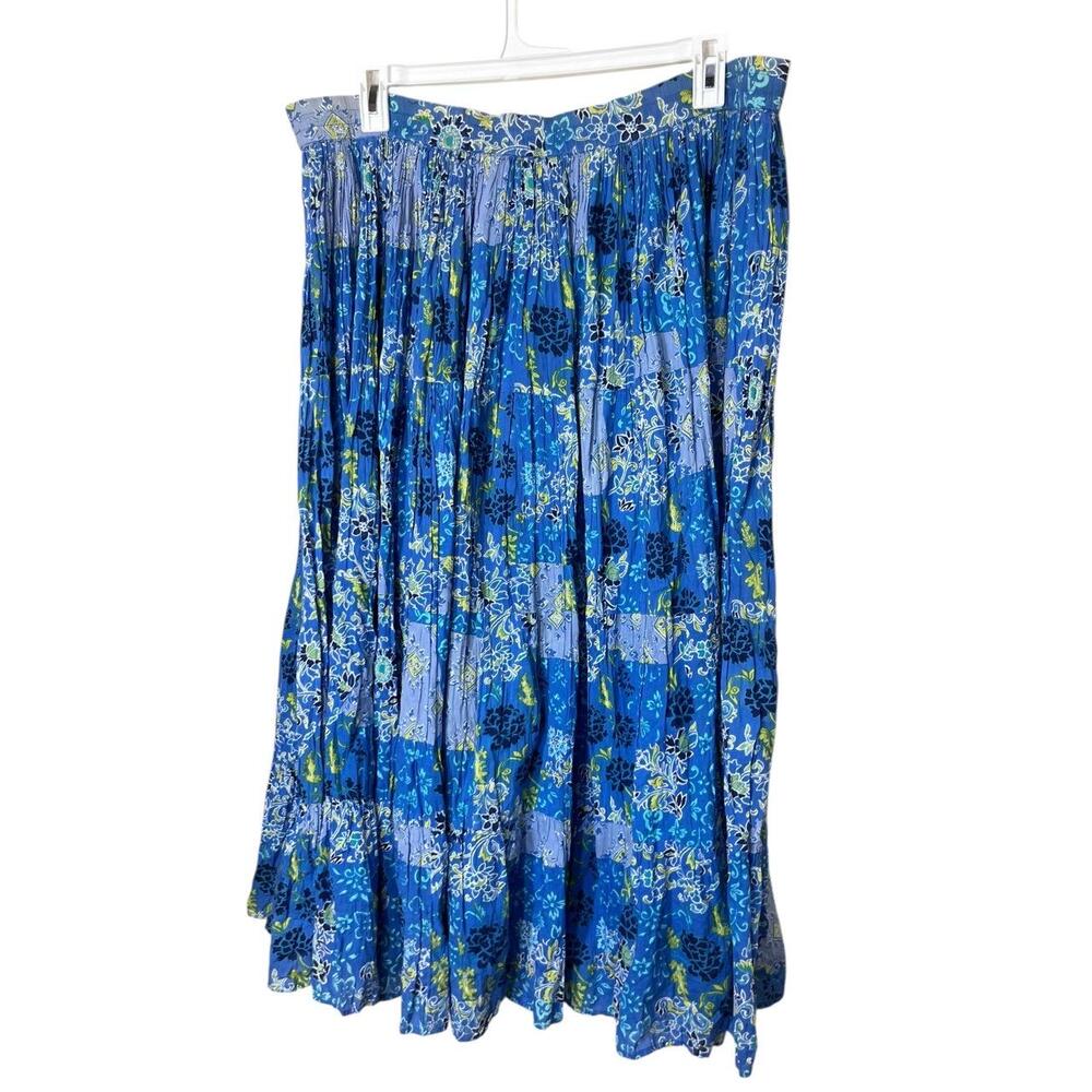 White Stag Blue Patchwork Pattern Maxi Boho Elast… - image 6